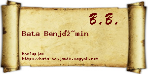 Bata Benjámin névjegykártya